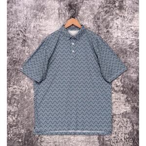 Straight Down Polo Shirt Large Mens Blue Speed Boat Performance Golf